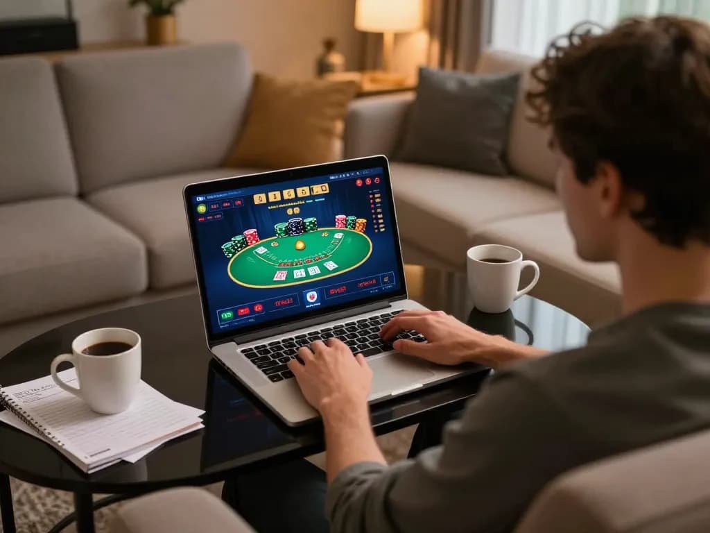 Player enjoying an intense game at Nhà cái Luck8 online casino, demonstrating strategic gameplay.