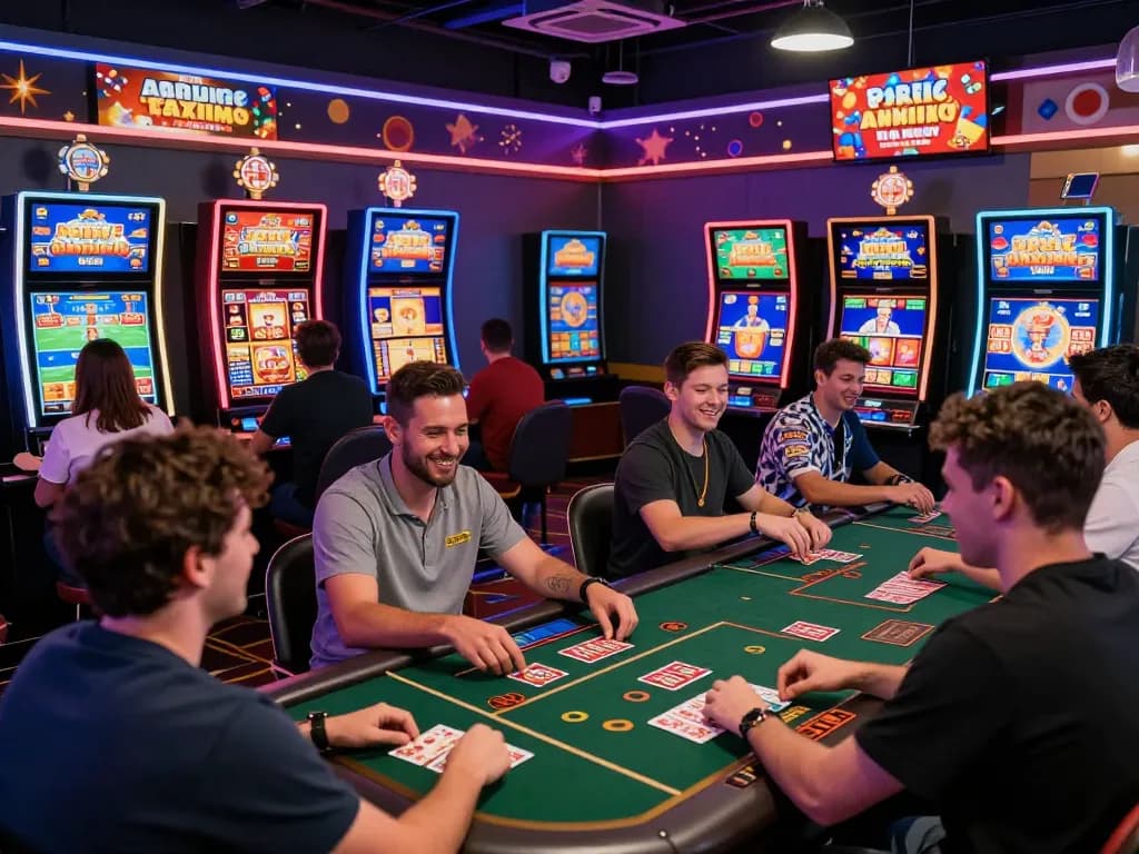 Engaging online gaming environment at https://hapify.io/ with diverse players and vibrant casino graphics showcasing live games.