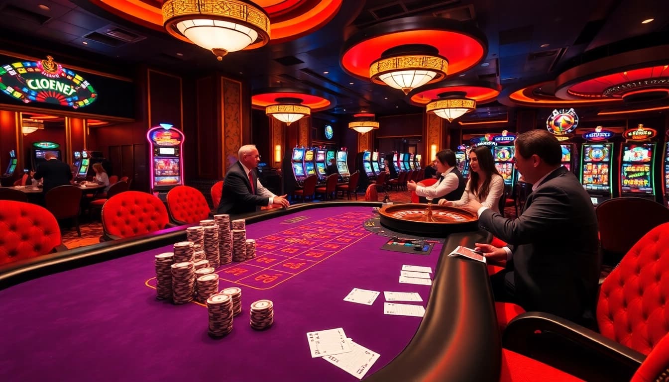Go8 players engaging in high-stakes gambling at a luxurious casino table.