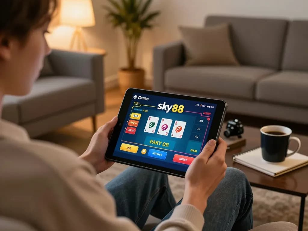 Engaging in live dealer games on sky88 from the comfort of a modern living room