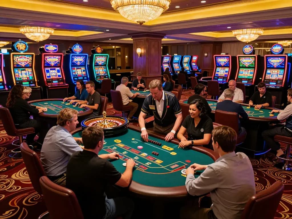 Engaging gameplay at LINK MAX88 casino showcasing vibrant tables and players.