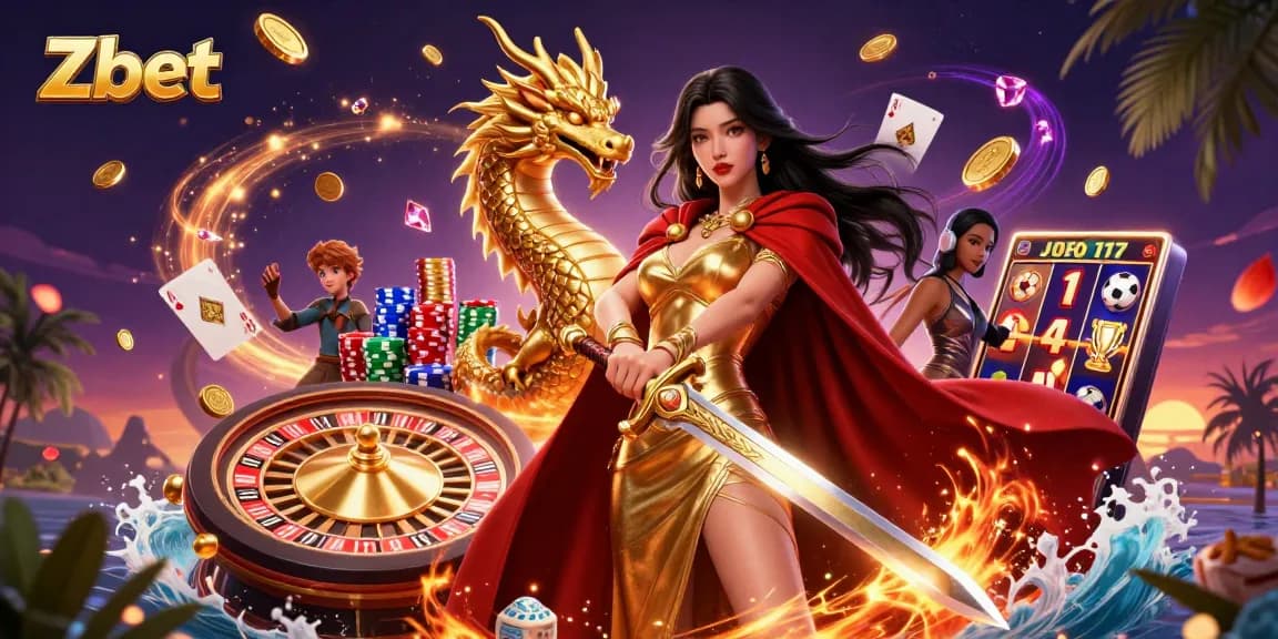 Zbet combines stunning visuals with captivating gaming action in a vibrant casino setting.