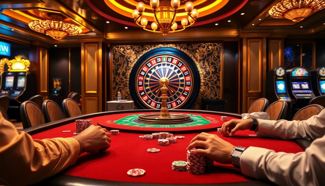 Experience the excitement of high-stakes gambling with luong son's vibrant casino scene featuring poker and roulette.