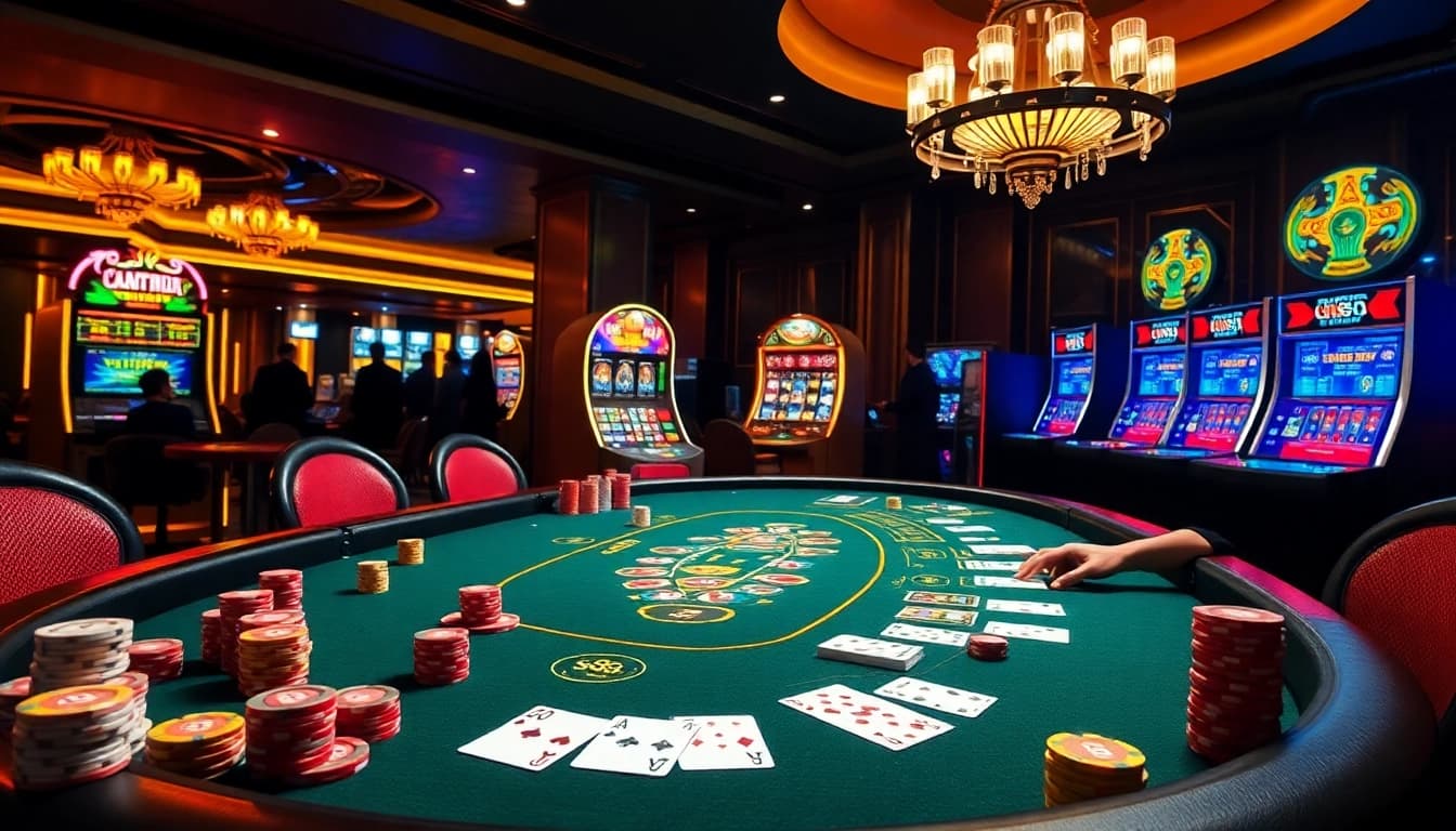 Experience the thrill of gameplay at s8 com, featuring vibrant poker chips and exciting slot machines.