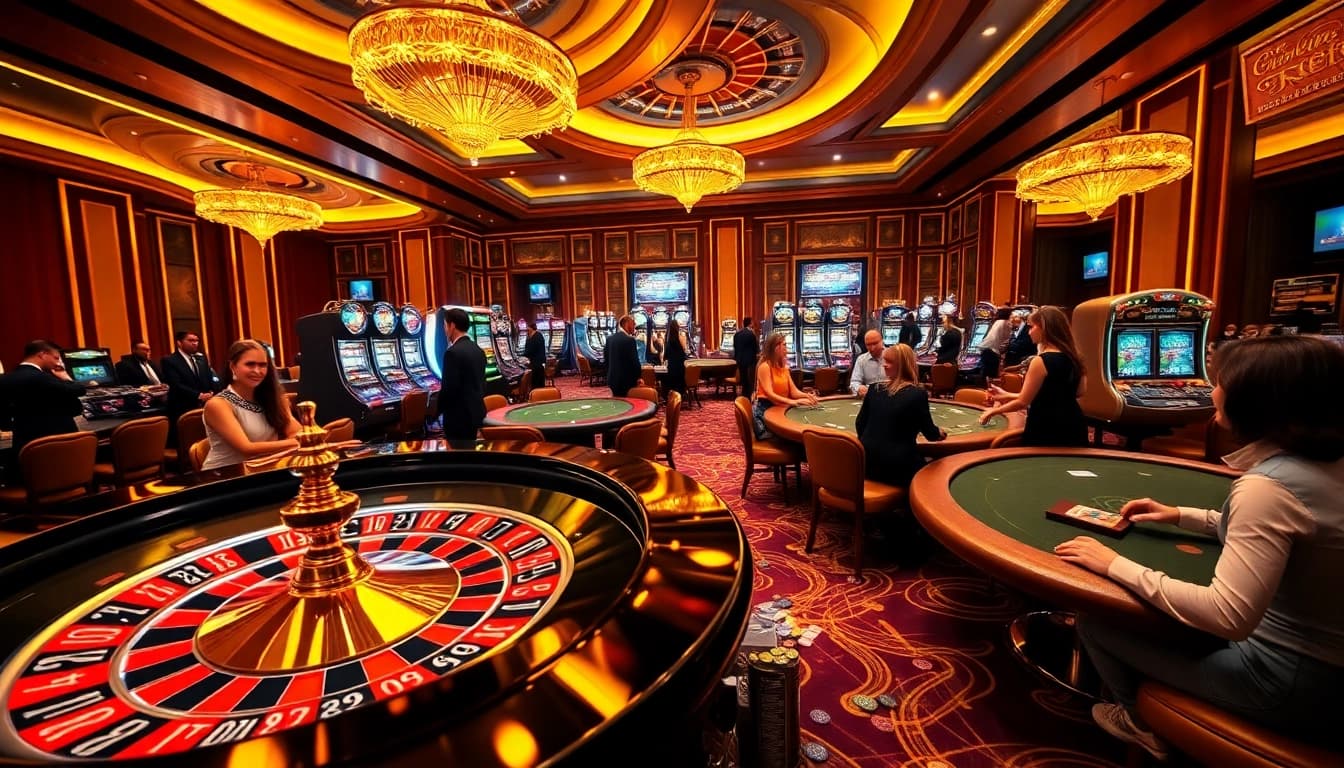 Enjoying high stakes action at https://sv66.hu.net/ with vibrant roulette and engaging players in a luxurious casino scene.
