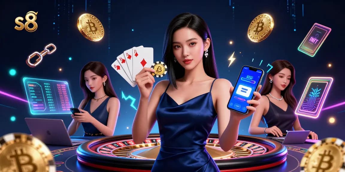 Engage with s8's thrilling gaming experience featuring sleek designs and vibrant casino elements.