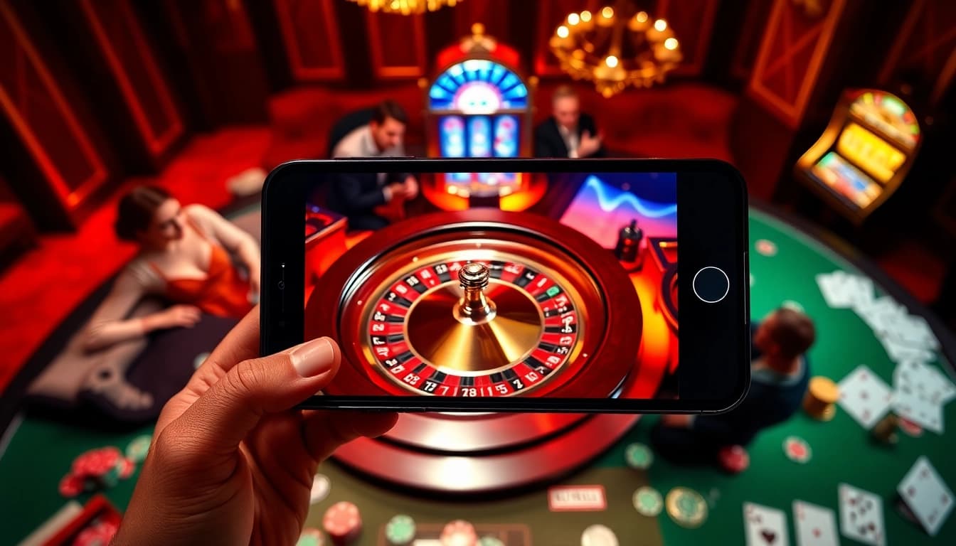 Experience competitive gaming with the OK365 app on a vibrant casino table filled with excitement.