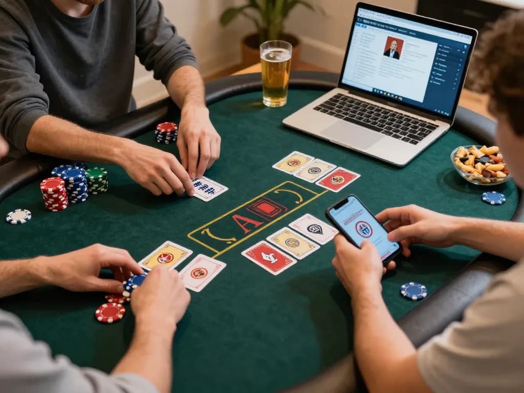 gem88 players engaged in online poker excitement, showcasing strategic gameplay and colorful chips