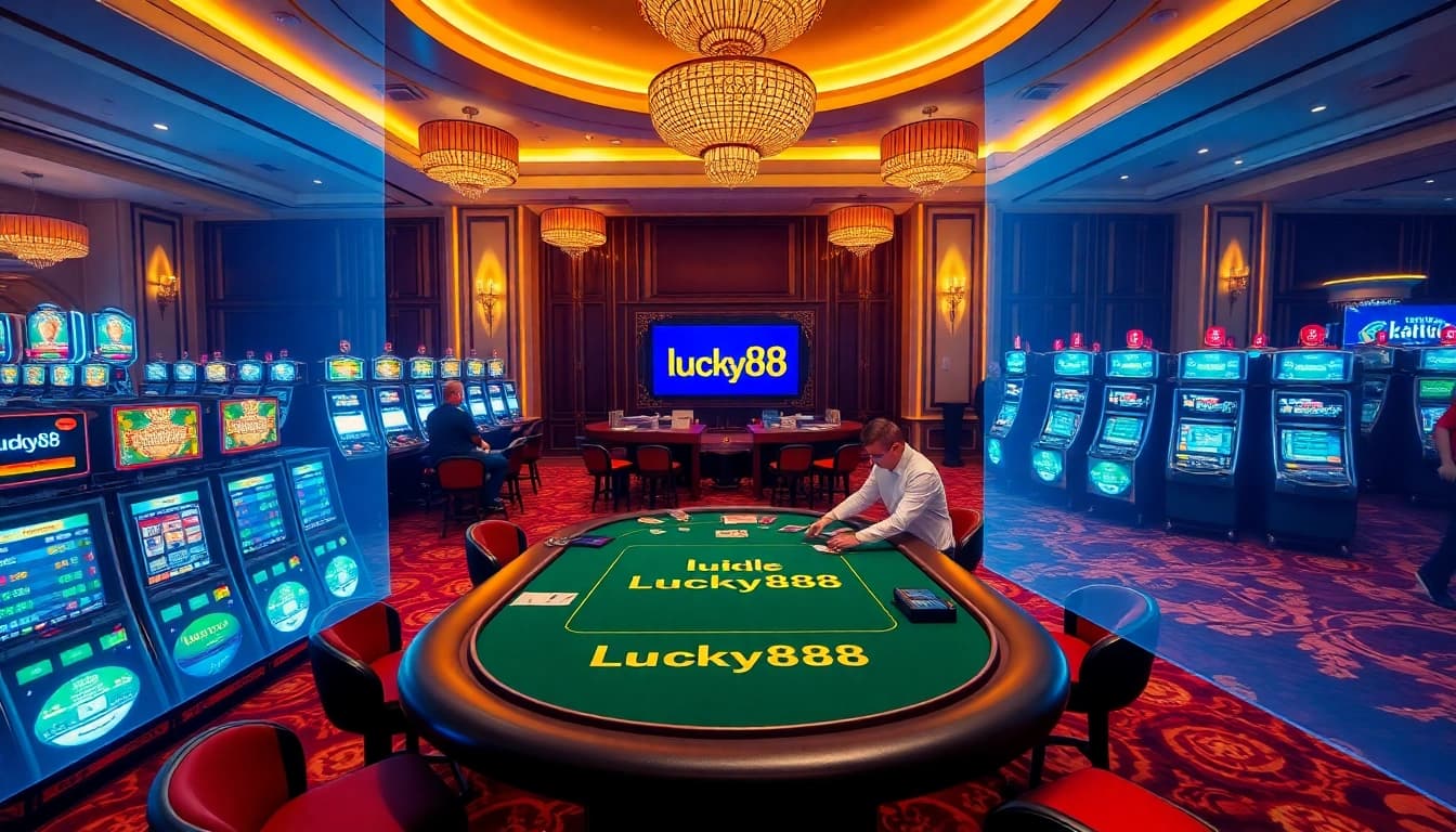 Experience the thrill of lucky88 at a luxury casino with vibrant tables and exciting games.
