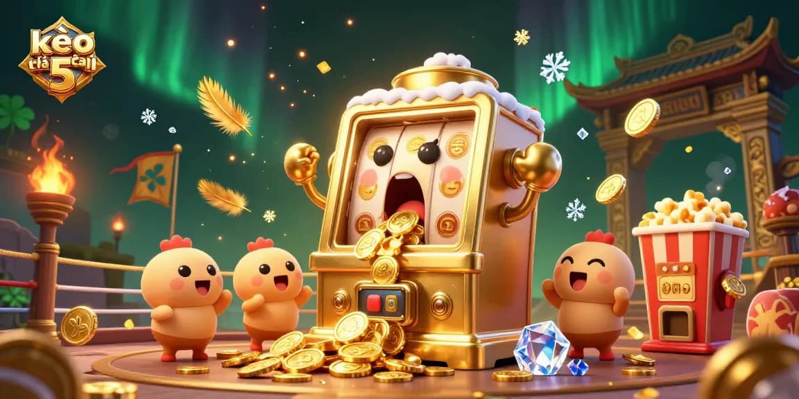 Experience excitement with kèo nhà cái 5 as slot machines celebrate a jackpot win in vivid 3D.
