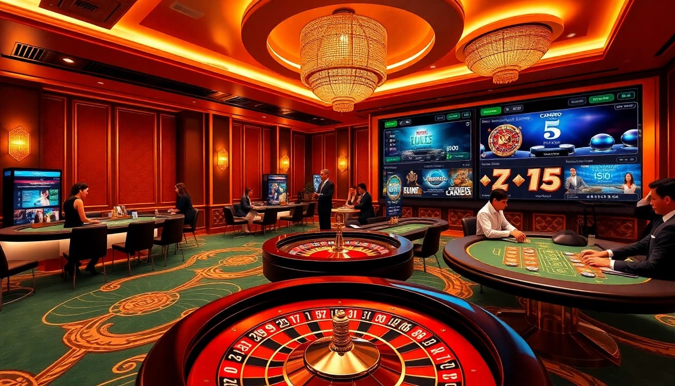 Gambling excitement at U888 Love casino showcasing vivid games, tables, and players.