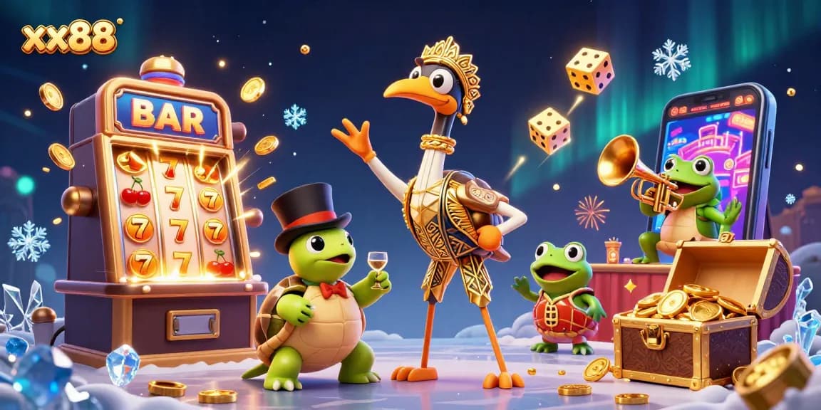 Experience thrilling wins at xx88 with exciting slot and casino games showcasing vibrant characters.