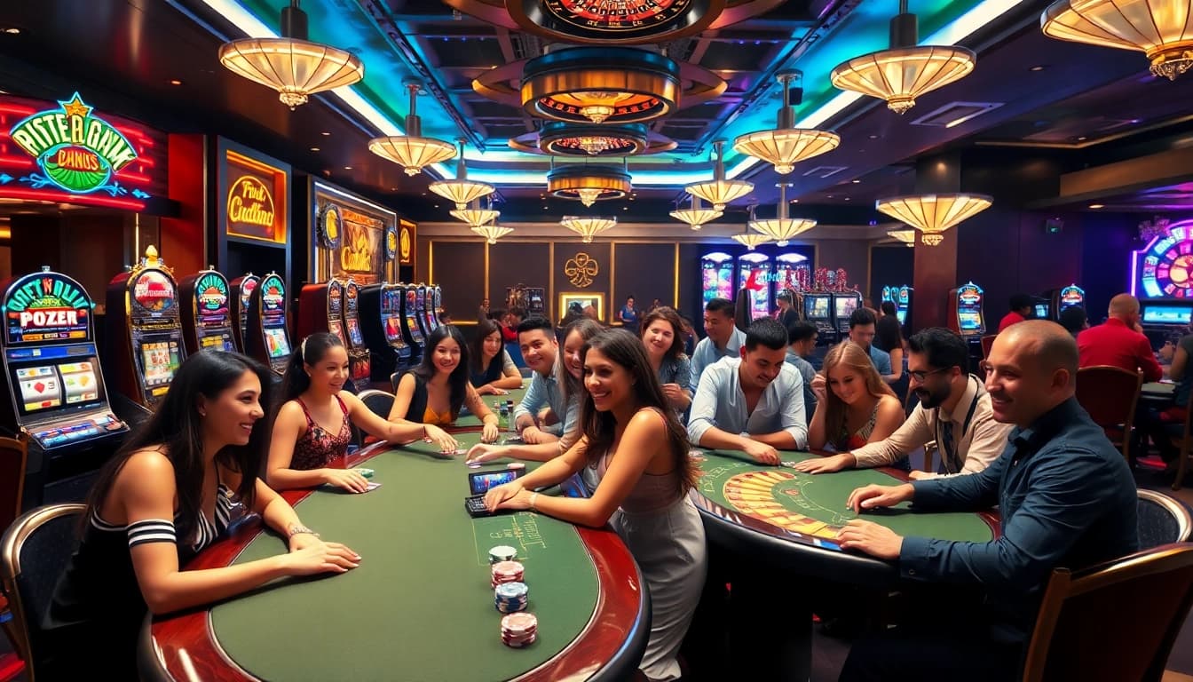 Excited players engaging in thrilling games at king888.dev casino.