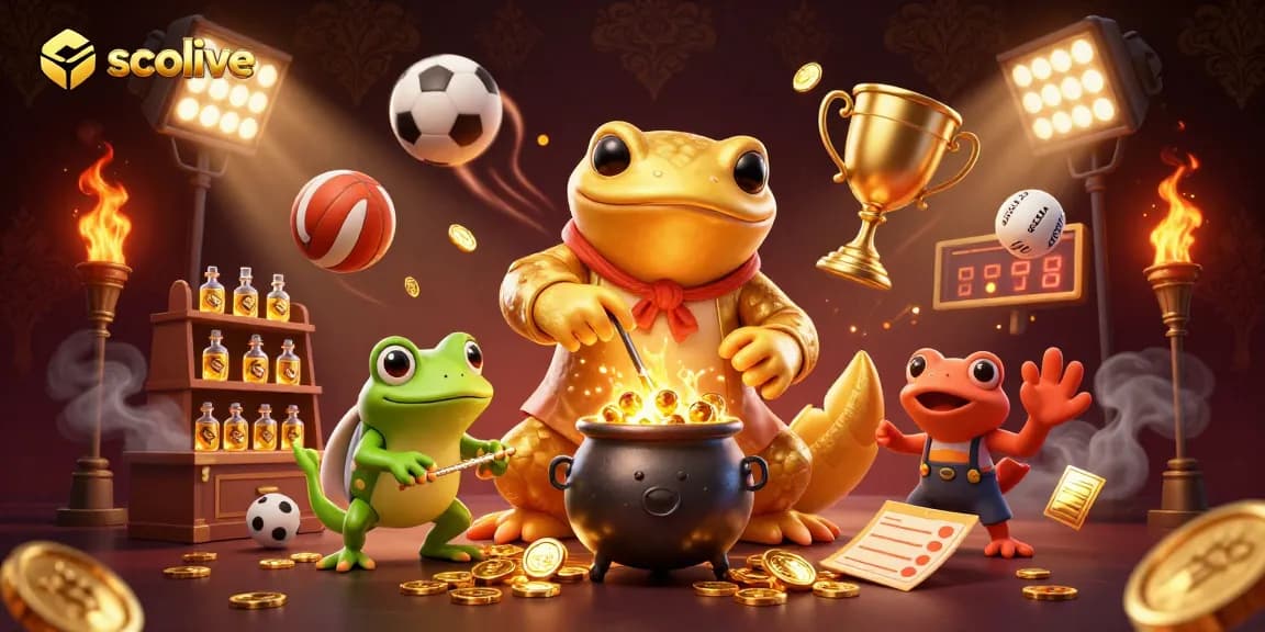 Socolive showcases a vibrant football streaming scene mixing sports balls and gold elements.