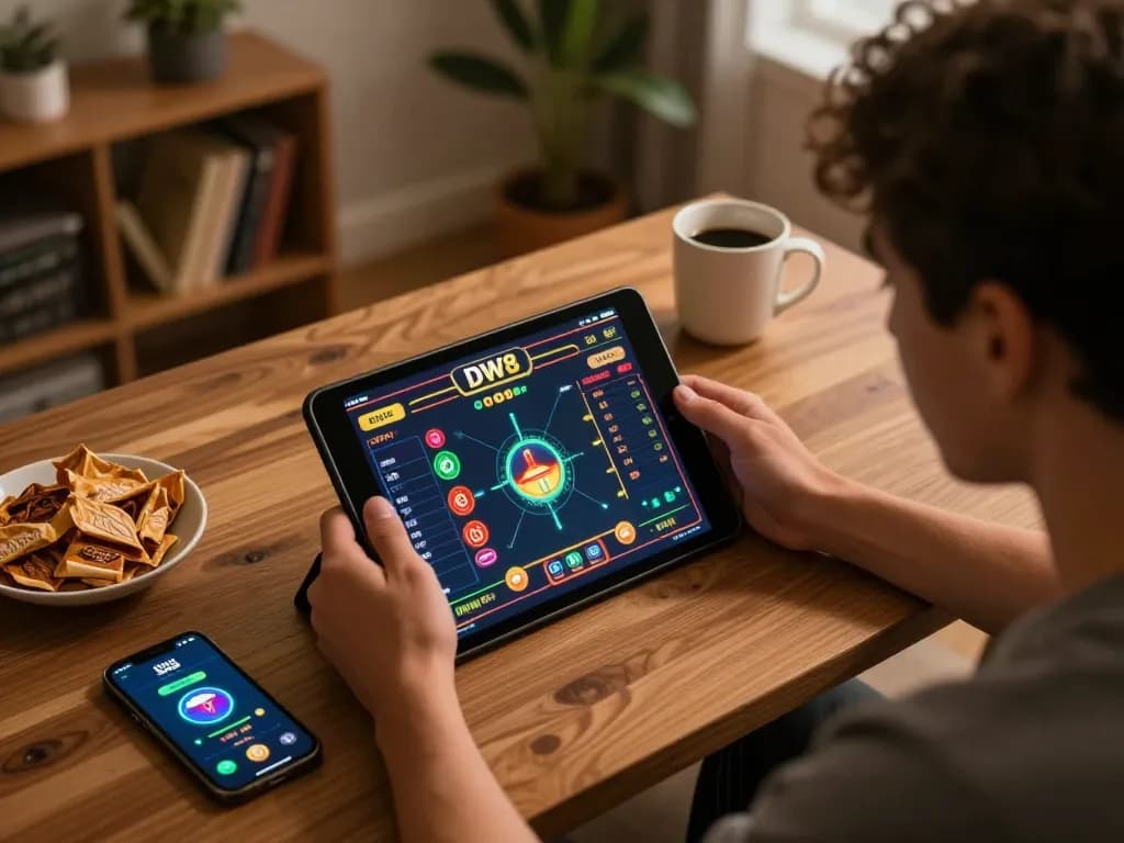 Engaging online gaming moment at DW8 platform, showcasing a player focused on betting strategies.