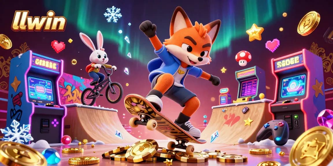Experience the thrill of llwin through an exciting gaming scene featuring dynamic characters and colorful casino elements.