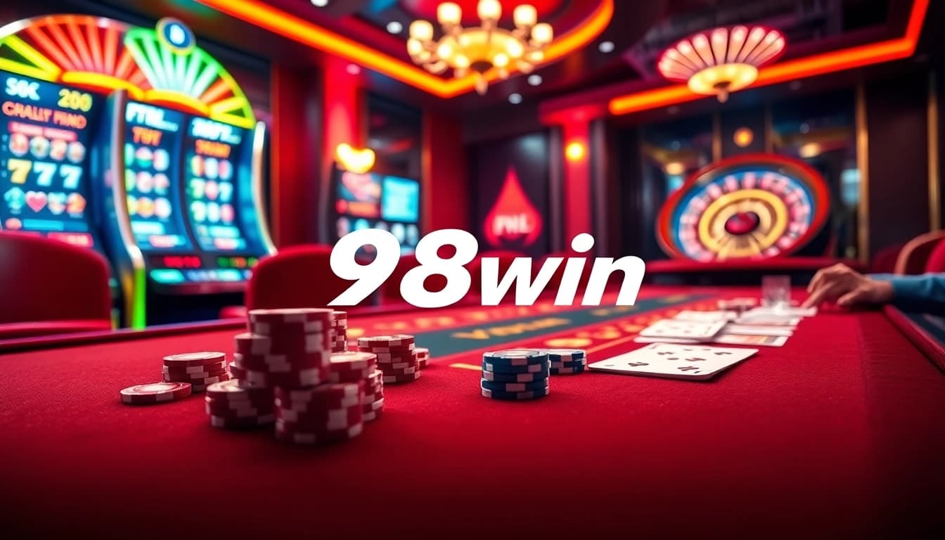 Experience the excitement of gambling at 98win with vibrant casino tables and high-stakes action.