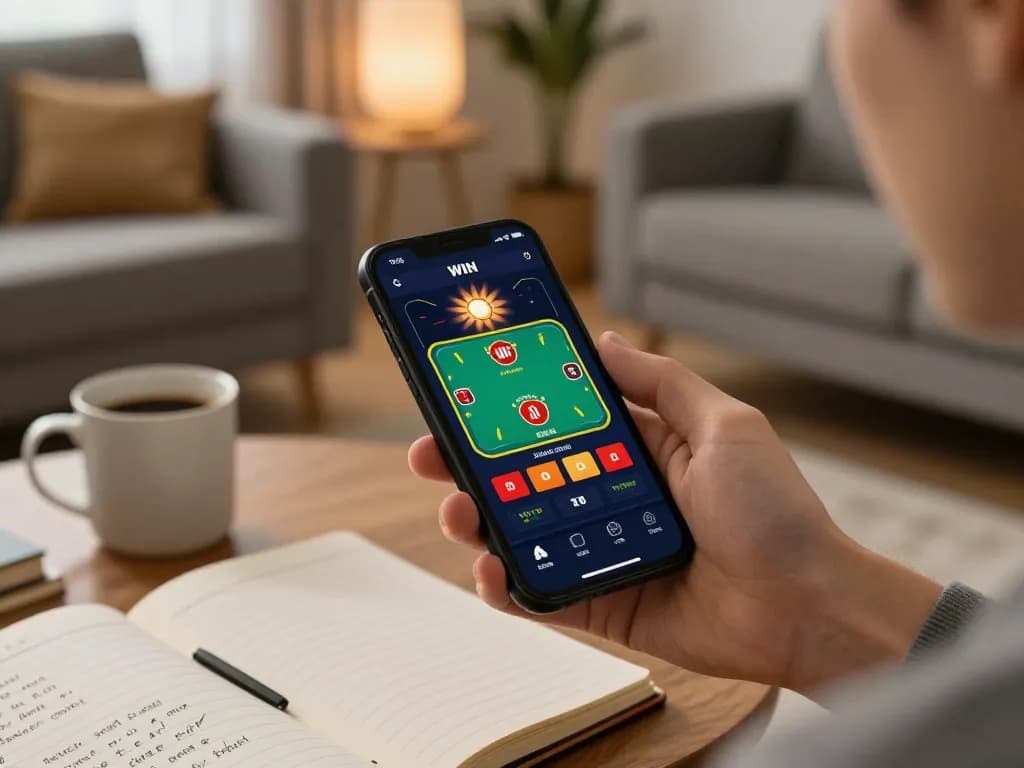 Engaging with sun win live dealer games on smartphone in a cozy home setting