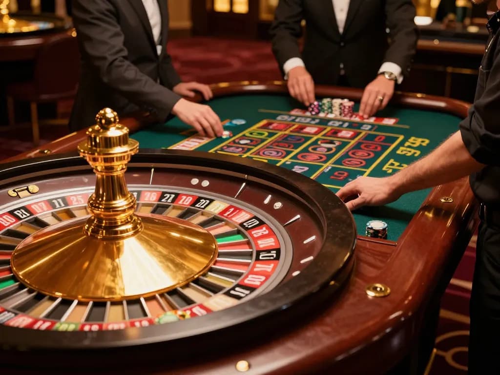 Players engaged in a thrilling roulette game at F168, showcasing the vibrant casino atmosphere.
