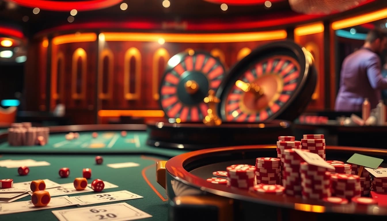 S8 online casino gaming with vibrant tables and roulette wheel excitement.
