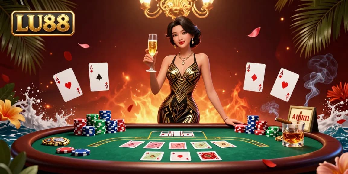 LU88 casino offers an exciting ambiance featuring elegant women and diverse gaming elements.