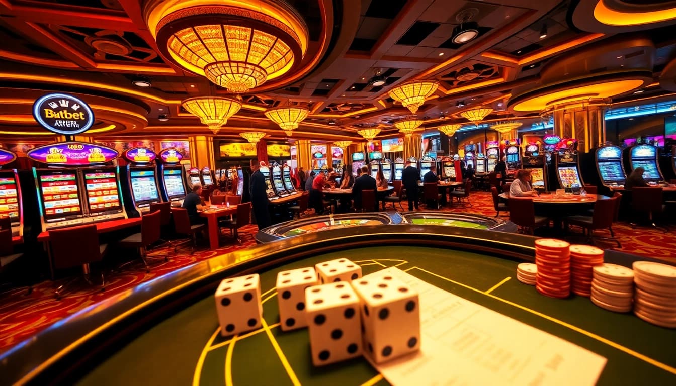 Experience the thrills of gambling at 8KBET with a vibrant casino scene filled with games.