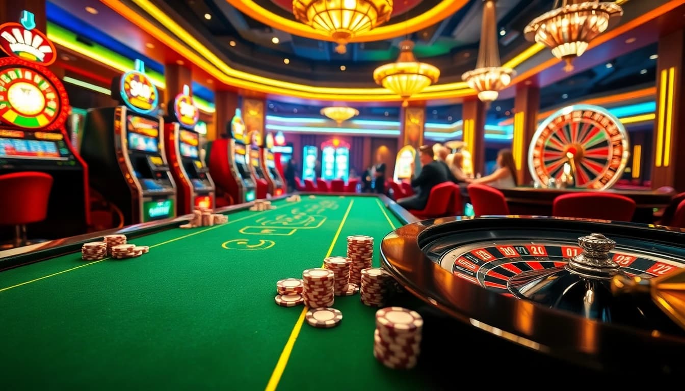 Experience thrilling gambling action at https://vb88.boston/ with vibrant casino tables and enthusiastic players.