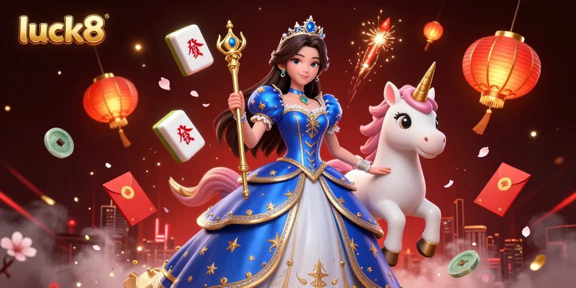 Engage with luck8 as you experience vibrant gambling excitement with a royal-themed casino illustration.