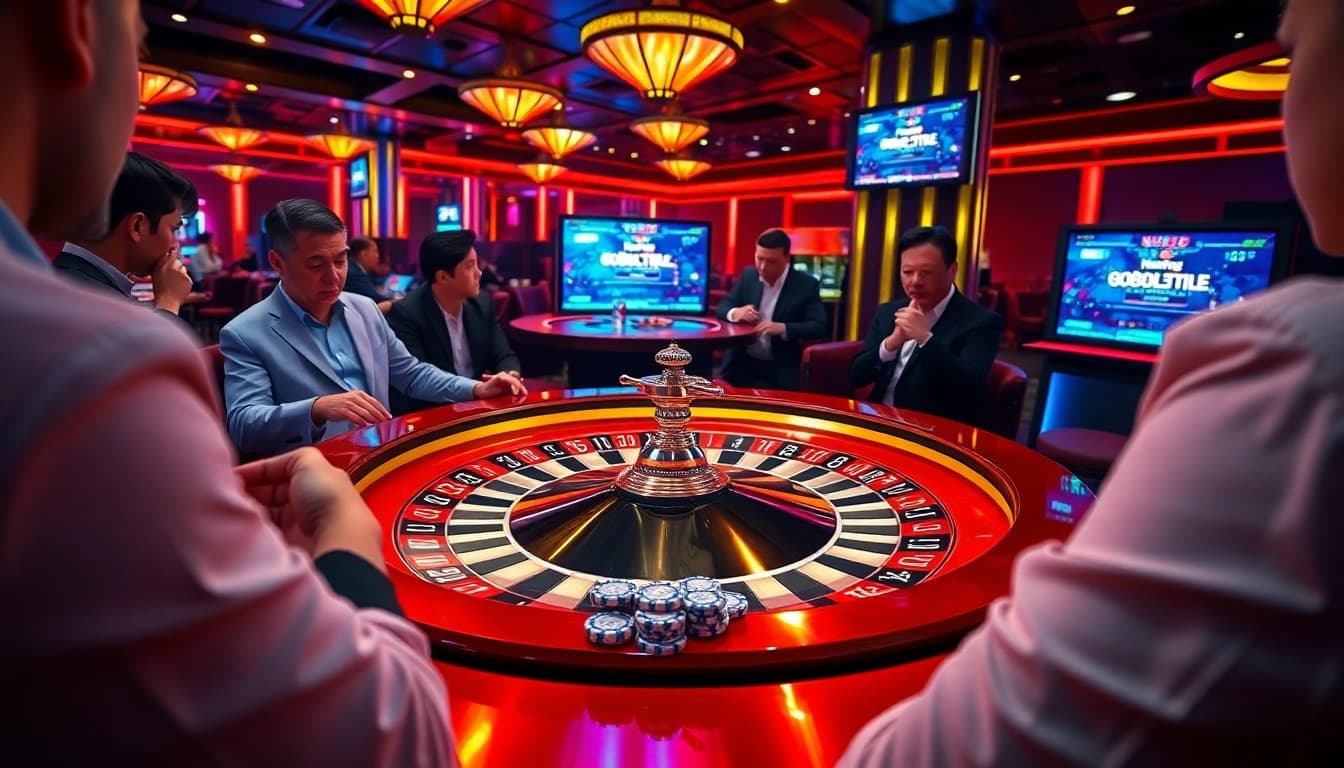 Experience the excitement of the game nn88 at a luxurious casino table with players engaged in thrilling action.