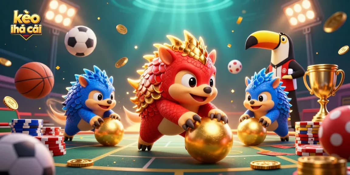 Experience the thrill of kèo nhà cái as animated pangolins compete in a colorful gambling adventure.