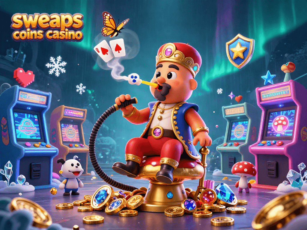 Engage in sweeps coins casino action with a vibrant 3D illustration of a caterpillar master in a whimsical setting.