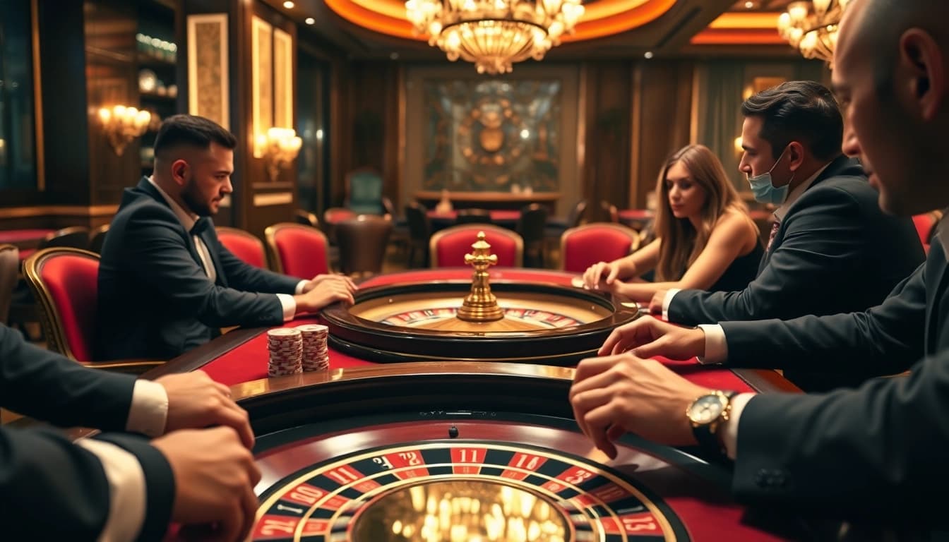 Experience the thrill of high-stakes poker at 69VN's luxurious casino setting.
