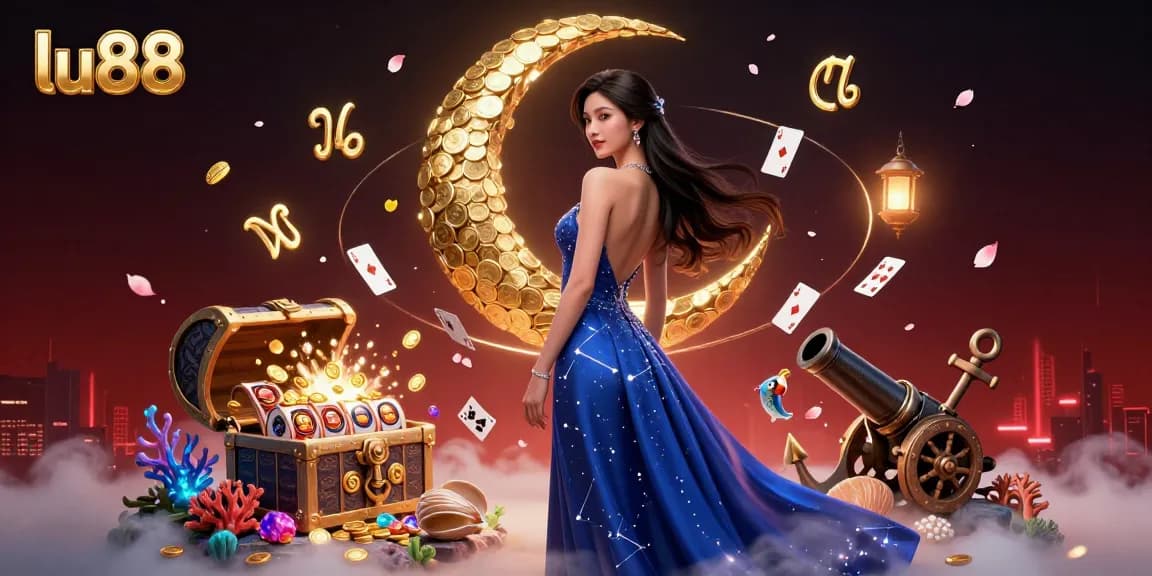 Experience exciting gameplay with lu88, featuring slots, casino elements, and luxurious ambiance.