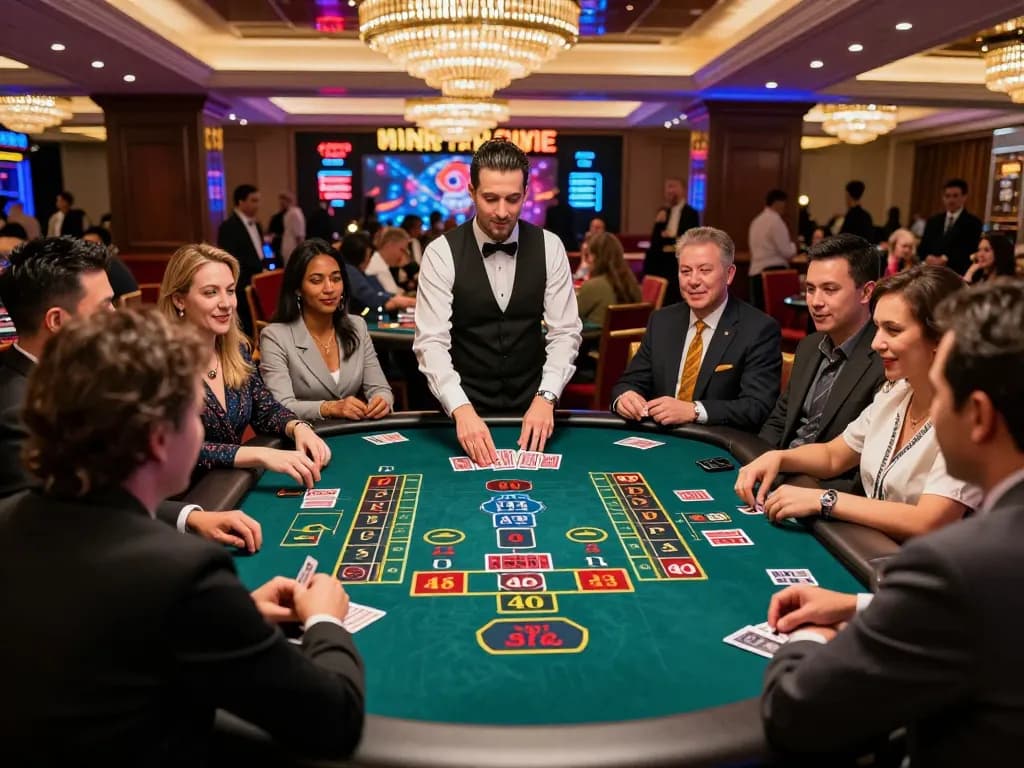 Players engaging in intense baccarat game at Lc 88 casino, showcasing strategic gameplay.