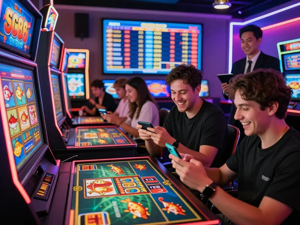 Exciting gaming atmosphere at SC88, featuring players enjoying casino games and online betting activities.