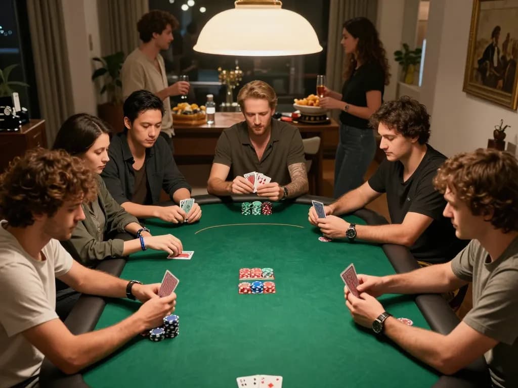 Join the excitement of VIN88 poker night with friends, showcasing thrilling gameplay and strategic decisions.