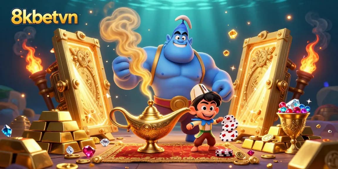 Experience thrilling gaming opportunities at 8kbetvn with vibrant casino elements and characters.