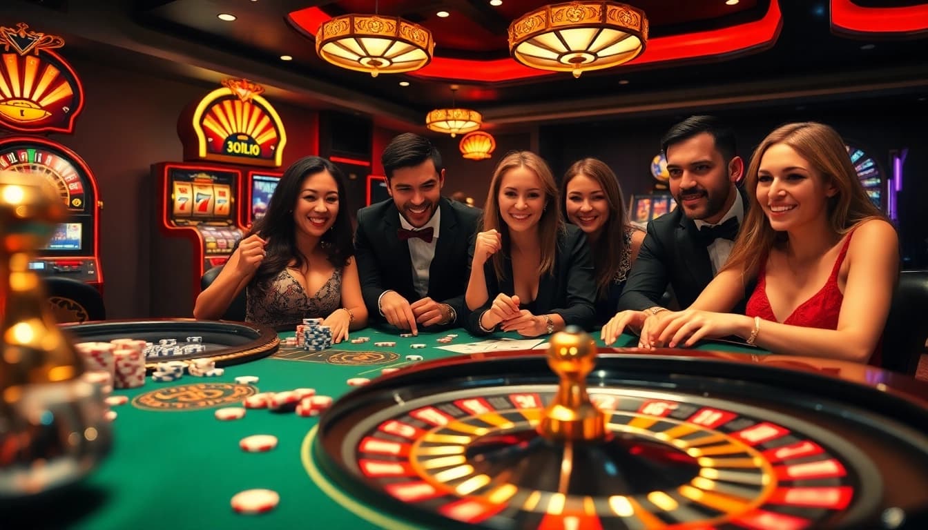Experience the thrilling action at iq88 casino with vibrant table games and slot machines.