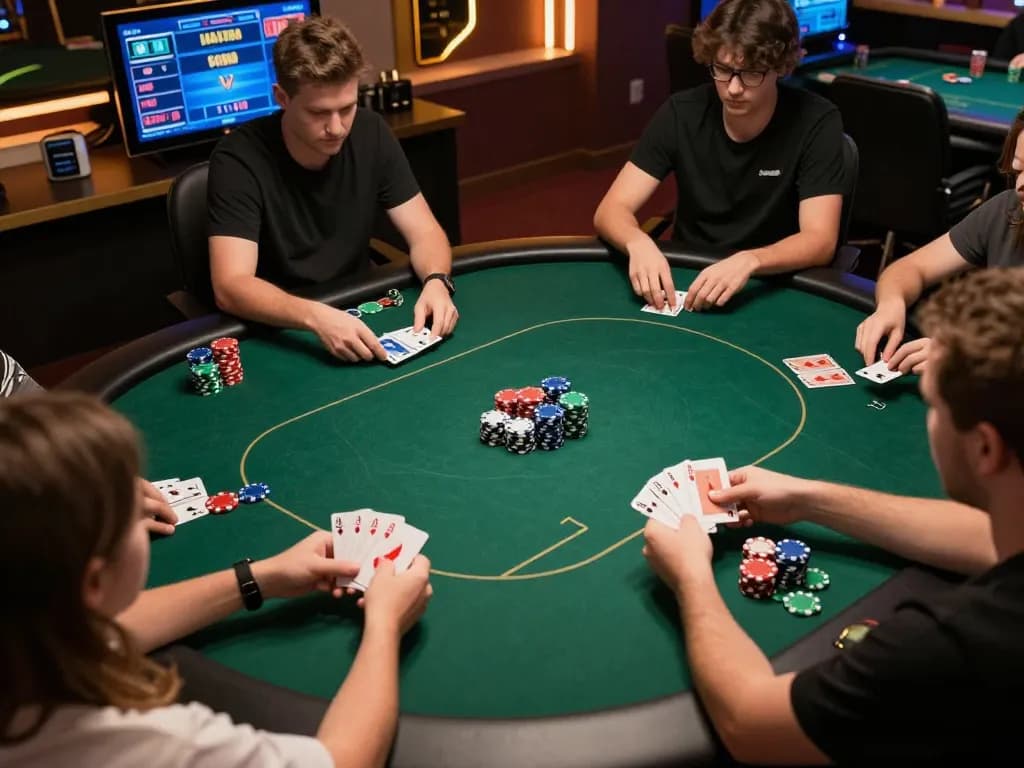 Engaging online poker game moment showcasing players' winning hands on thabet platform.