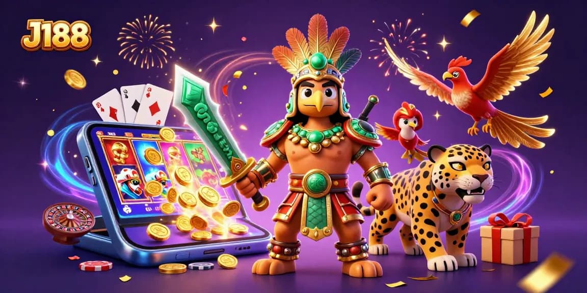 Experience exciting gaming adventures at J188 with colorful slot games and dynamic characters.
