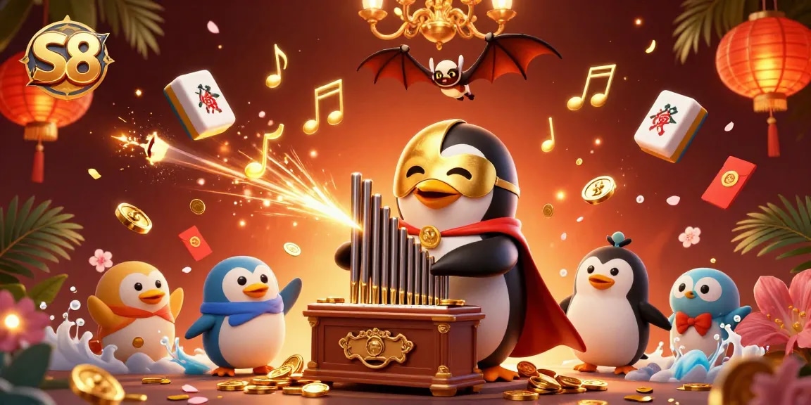 S8 players experience vibrant casino gameplay with golden coins and colorful decorations.