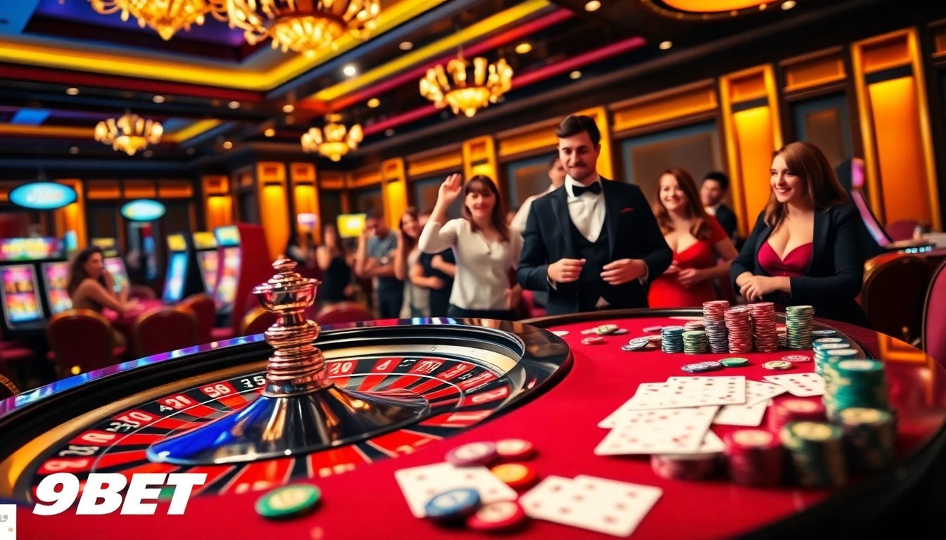 Experience excitement at 9BET's luxurious casino with engaging table games and immersive gaming atmosphere.