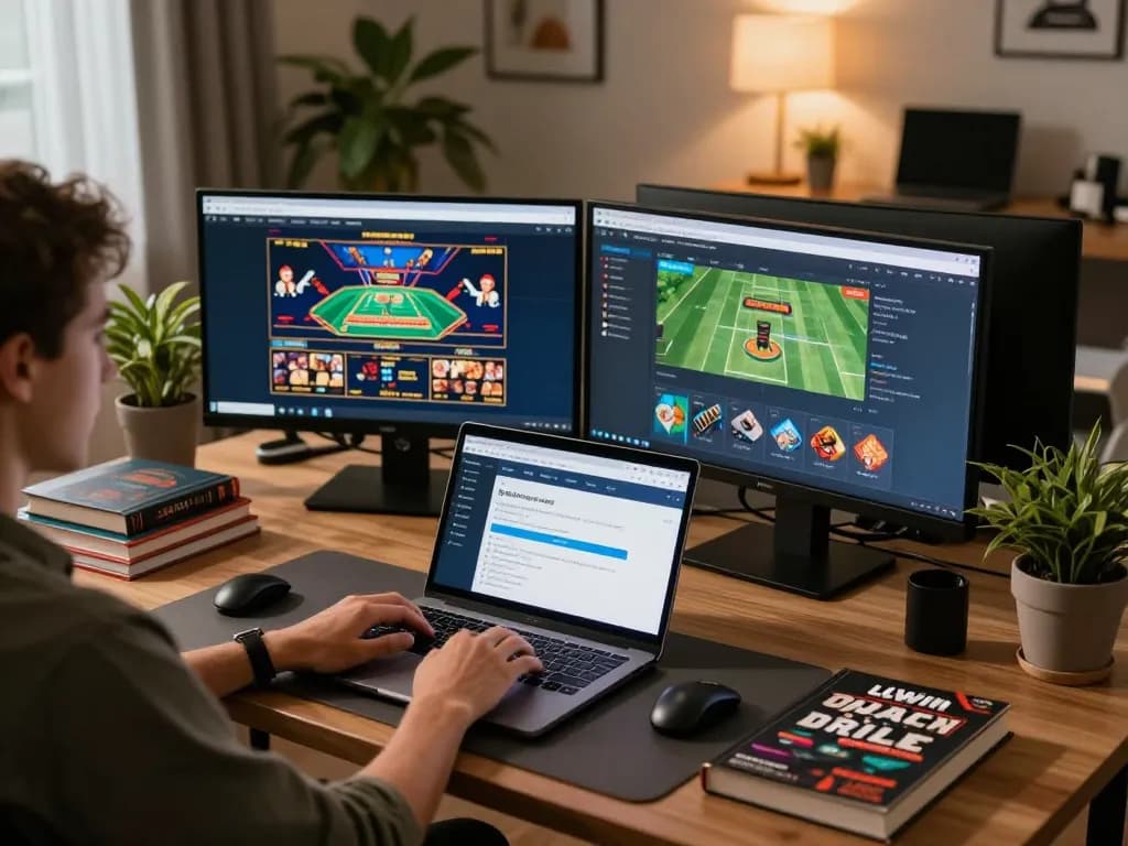 Engage in exciting gameplay with LLWIN Download on a modern home setup for online gambling.
