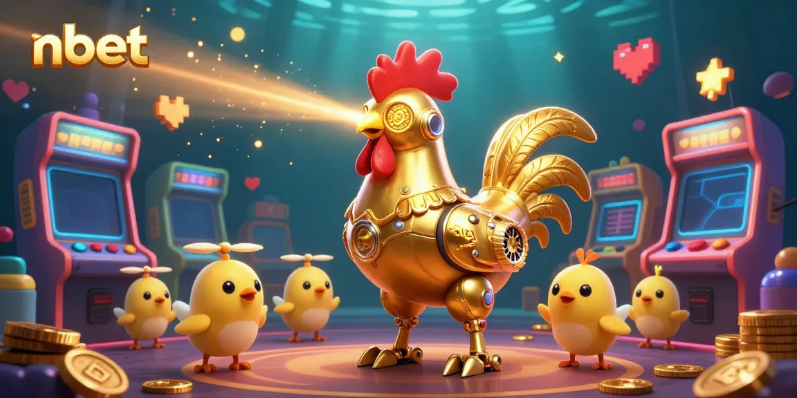 Experience exciting gameplay with the nbet golden rooster robot in a vibrant casino scene.