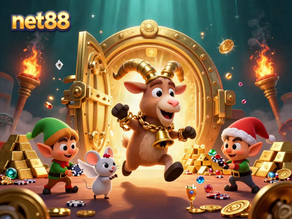 Experience thrilling wins at net88 with vibrant casino characters in a lively gambling scene.