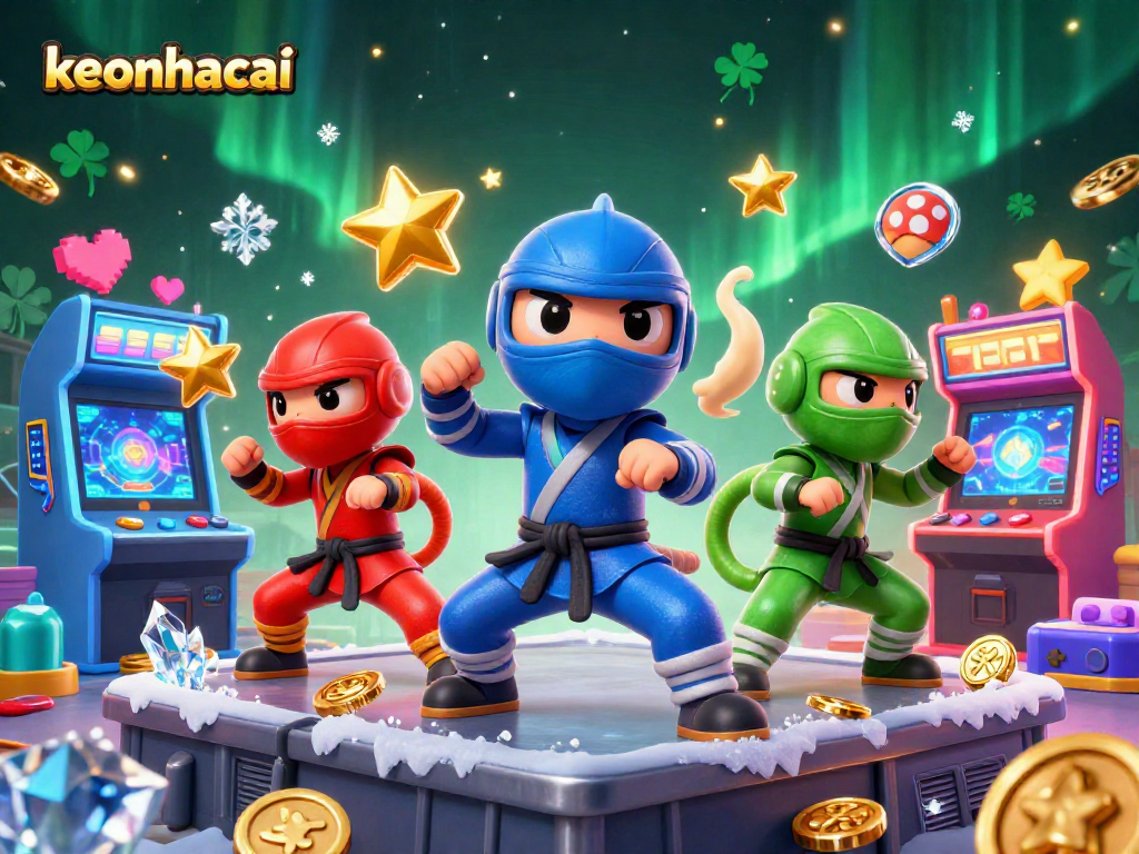 Engage with keonhacai on a rooftop as colorful chameleons master casino gaming elements.