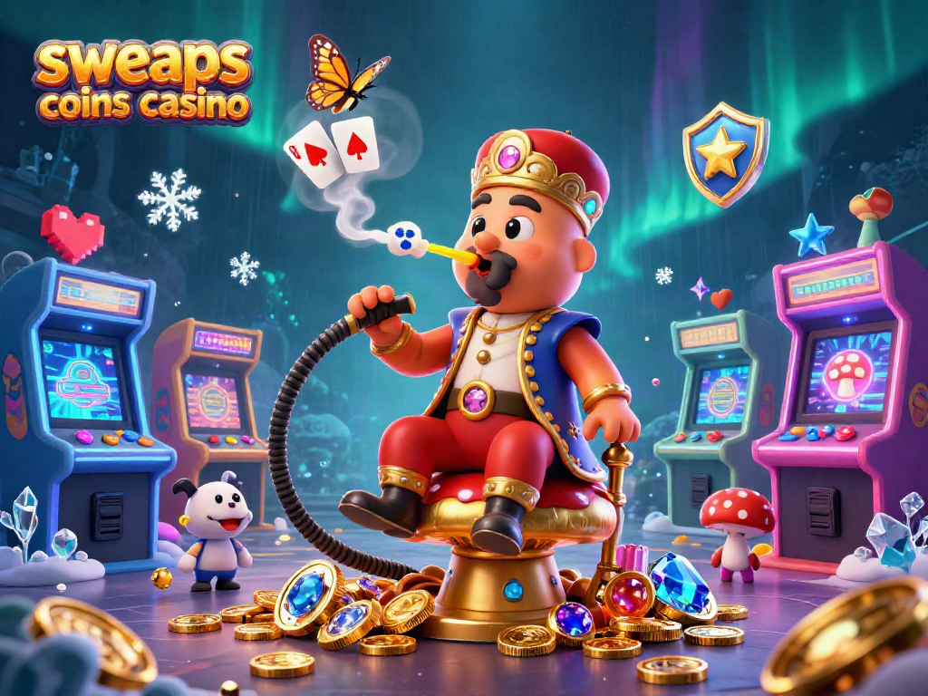 Engage in sweeps coins casino action with a vibrant 3D illustration of a caterpillar master in a whimsical setting.