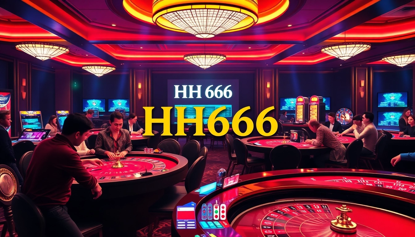 Engaged players enjoying live dealer games on HH666's vibrant online casino platform.
