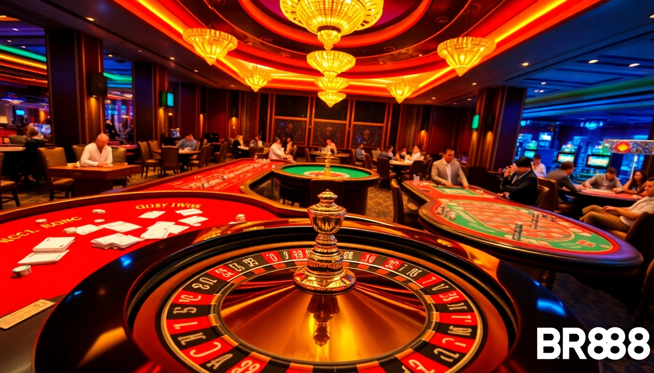 Experience the thrill of RR88 with intense gambling action at vibrant casino tables featuring roulette.