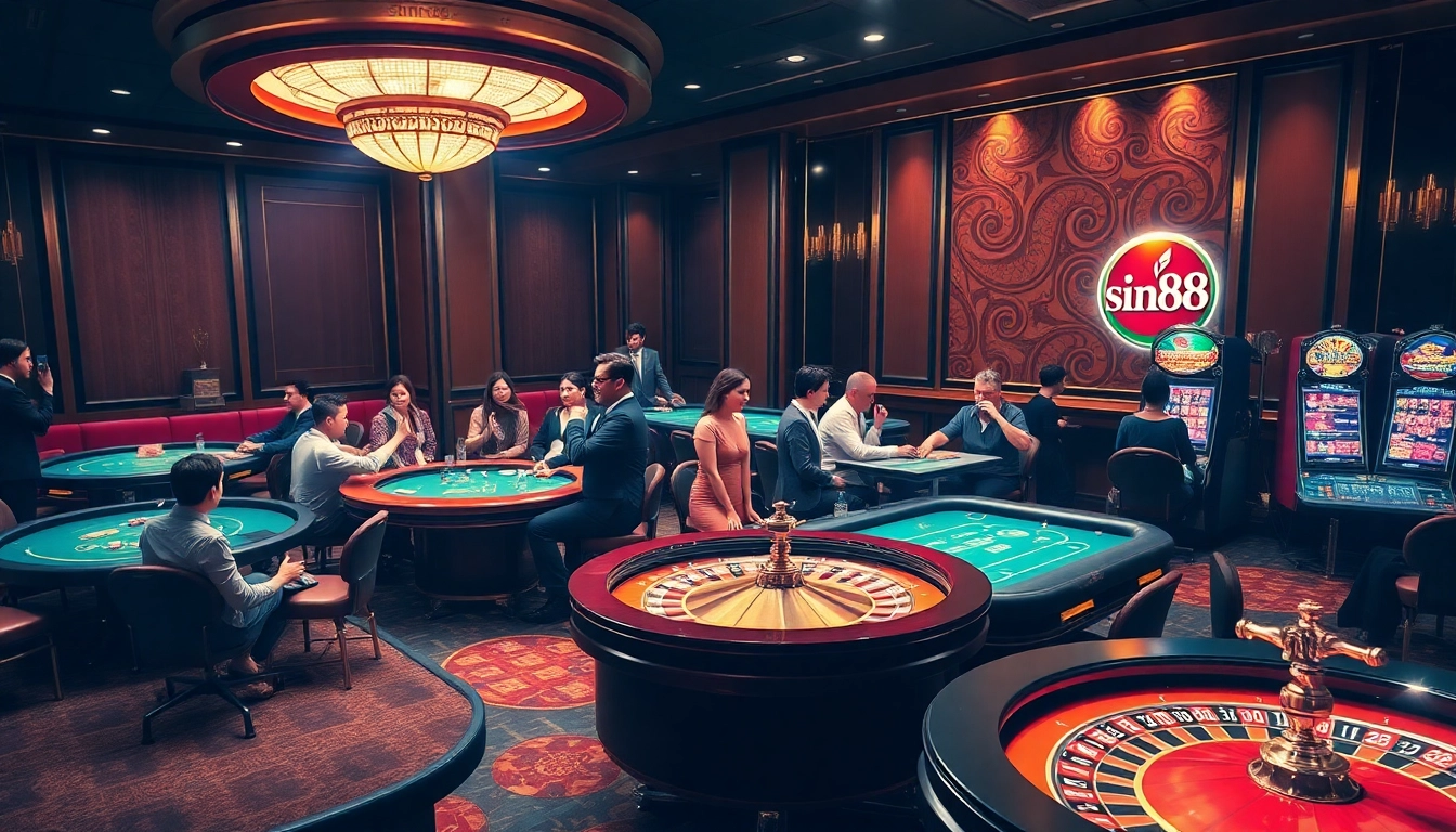 Experience thrilling gameplay and winning deals at sin88 casino's luxurious gambling atmosphere.